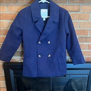 Cat & Jack Dark Blue Double-Breasted Pea Coat, New Never Worn